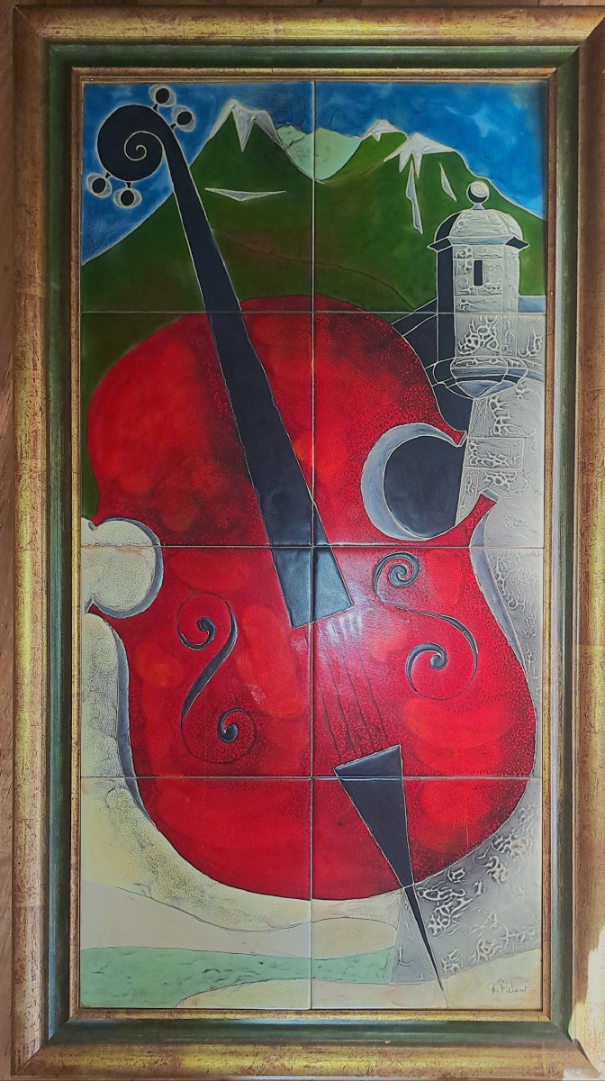 Ceramic Painting Signed Gilbert Valentin