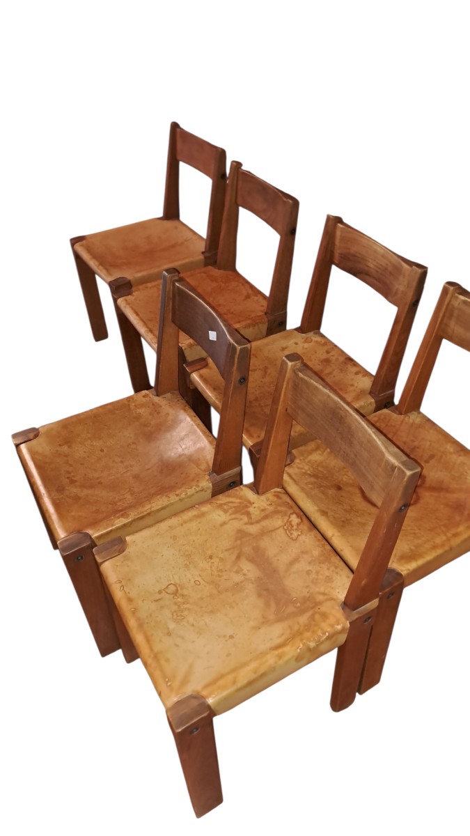 6 Pierre Chapo Chairs, Model S24 