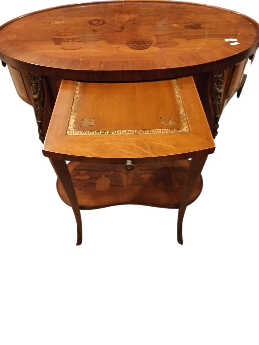 Guéridon (travailleuse)  style Louis XV estampillée-photo-2