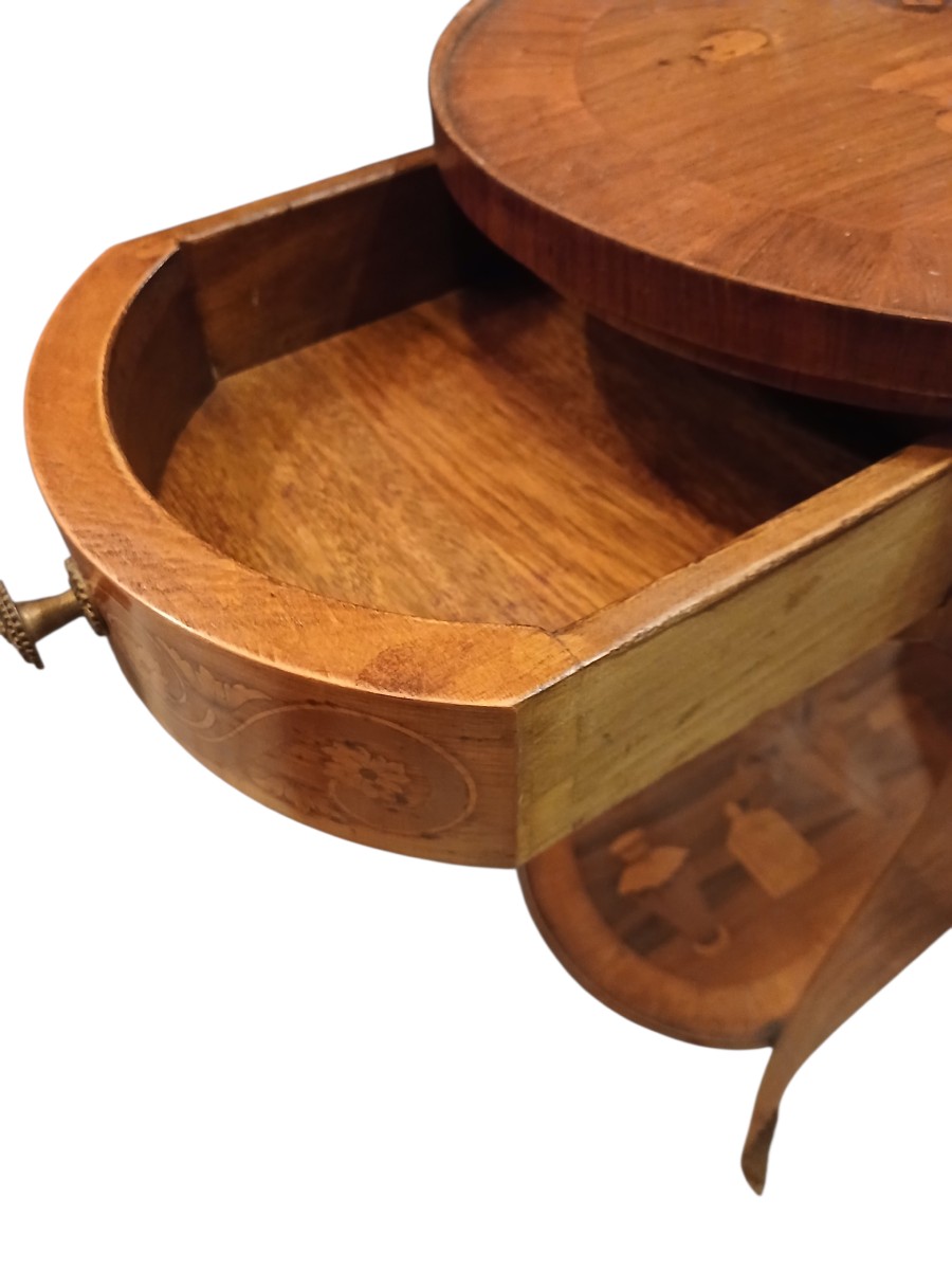 Guéridon (travailleuse)  style Louis XV estampillée-photo-2