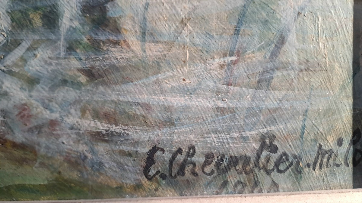 Oil Painting On Canvas, Chevalier Milo, 20th Century -photo-4