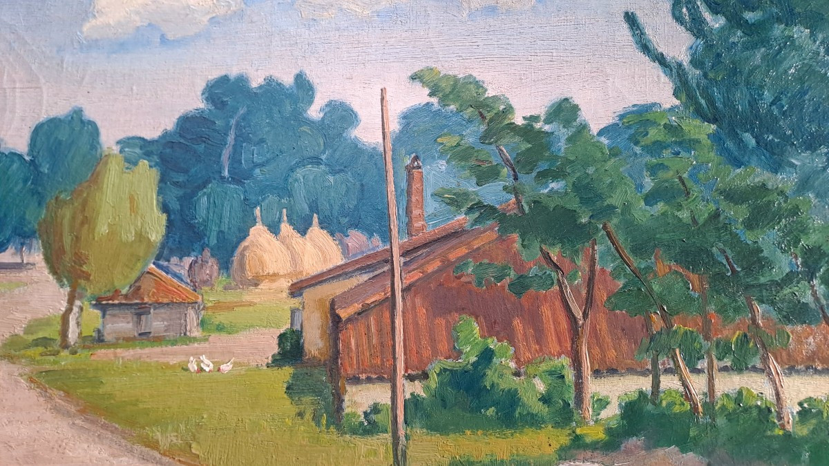 Tableau signé Maurice Journaux.  Huile  sur toile XXème-photo-4