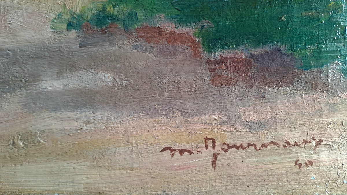 Tableau signé Maurice Journaux.  Huile  sur toile XXème-photo-1