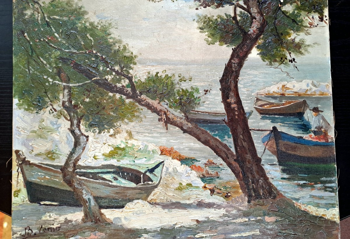 Tableau bord de mer signé Jean Baptiste Conio-photo-1