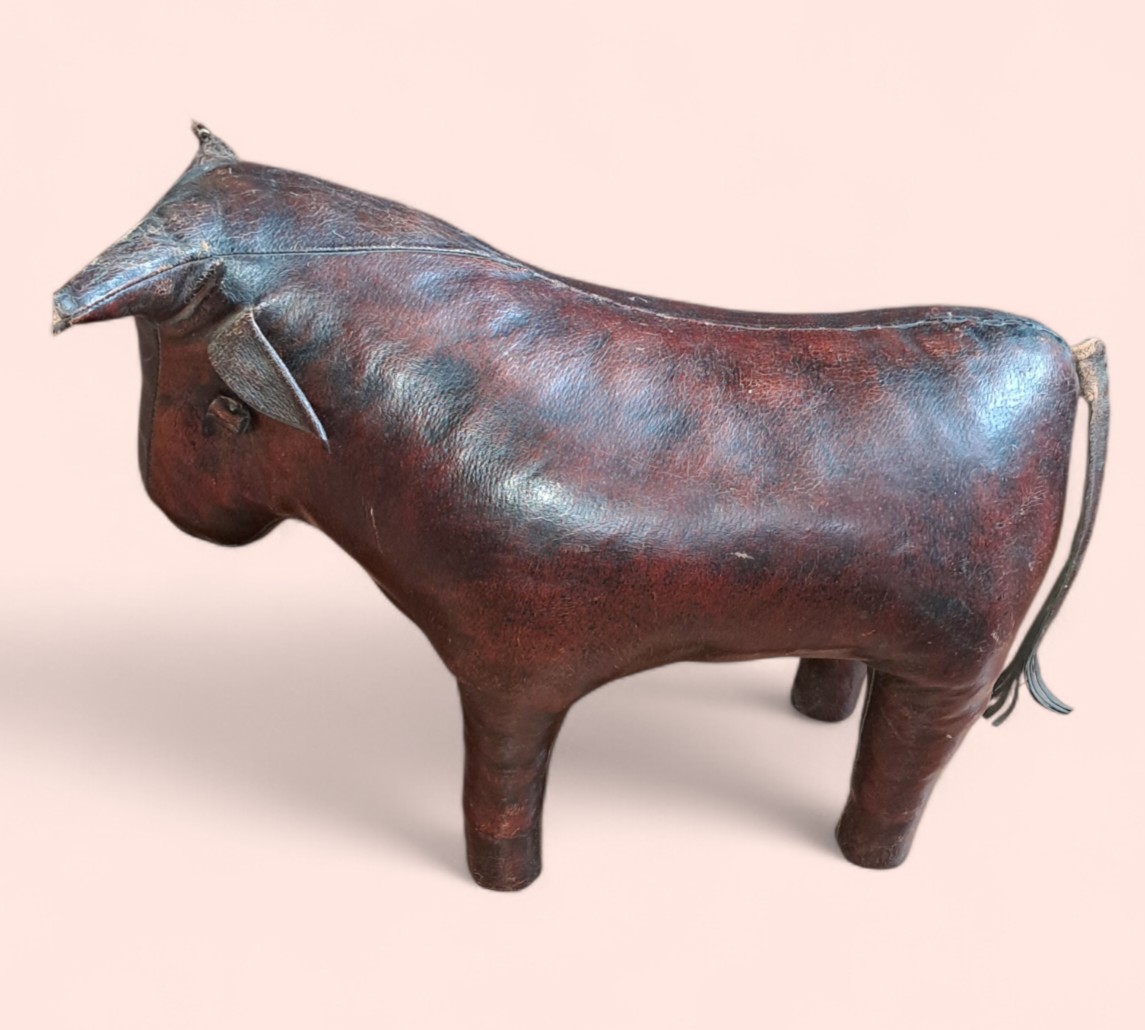 Leather Bull By Dimitri Omersa, 20th Century.-photo-4