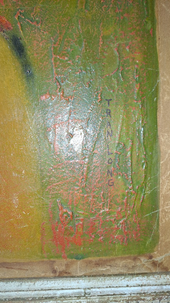 Tableau de style asiatique de Mara Tran Long XXème .-photo-2