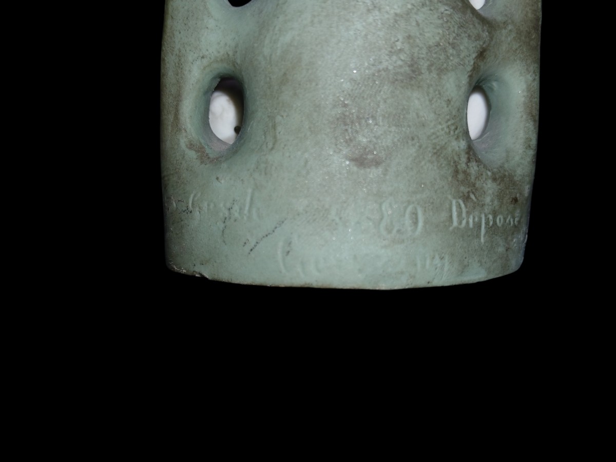 jardinière et petit vase  en biscuit XXème-photo-1