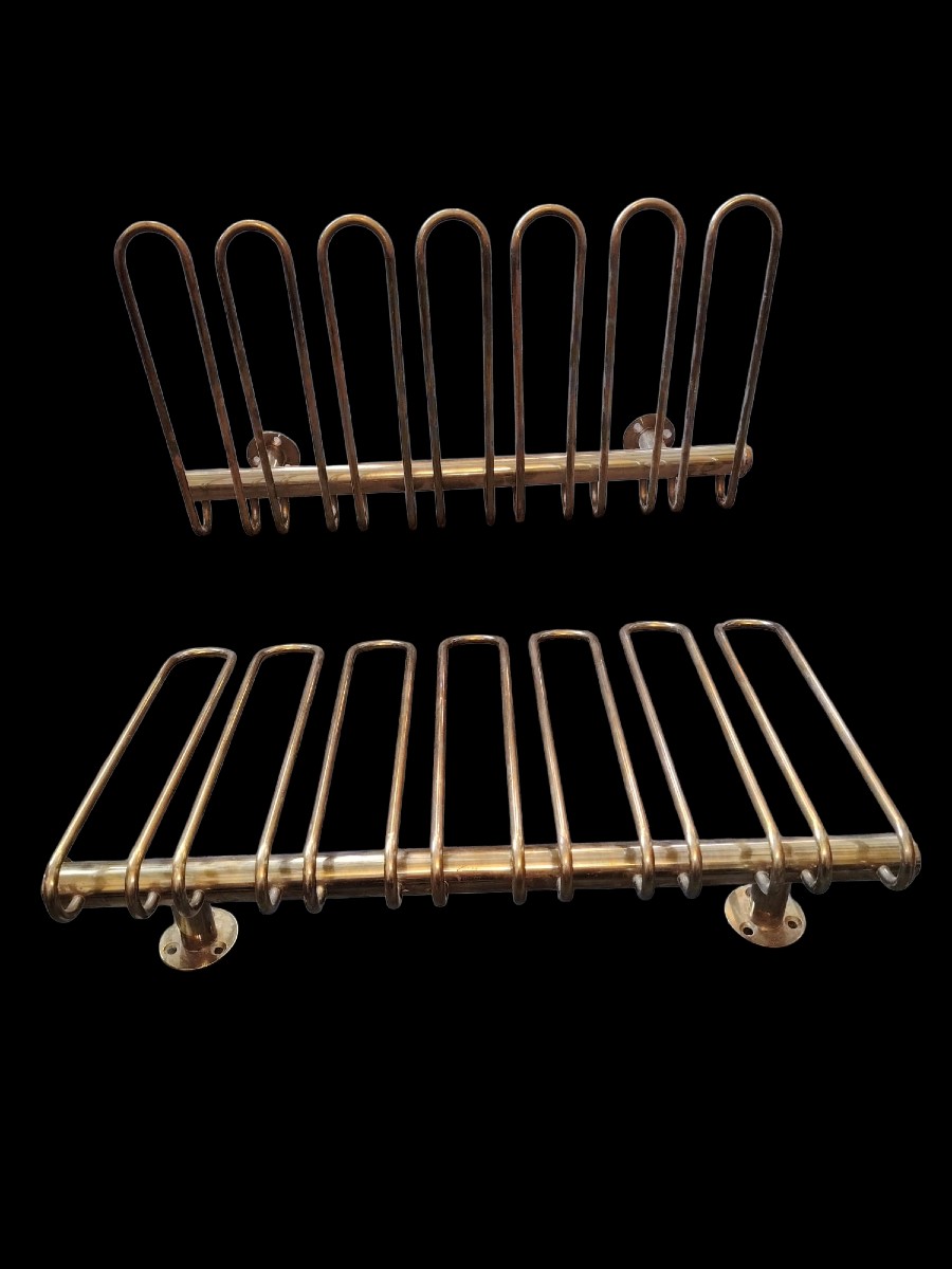  Ensemble de trois  porte verre de bar ancien en laiton 