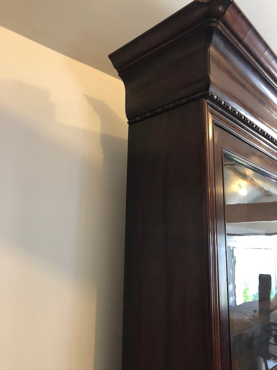 Fine Bibliothèque Louis Philippe Placage Acajou-photo-5