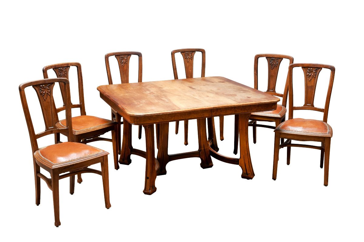 Attributed To Gauthier-poinsignon & Cie, Art Nouveau Dining Room Furniture Circa 1880-photo-4