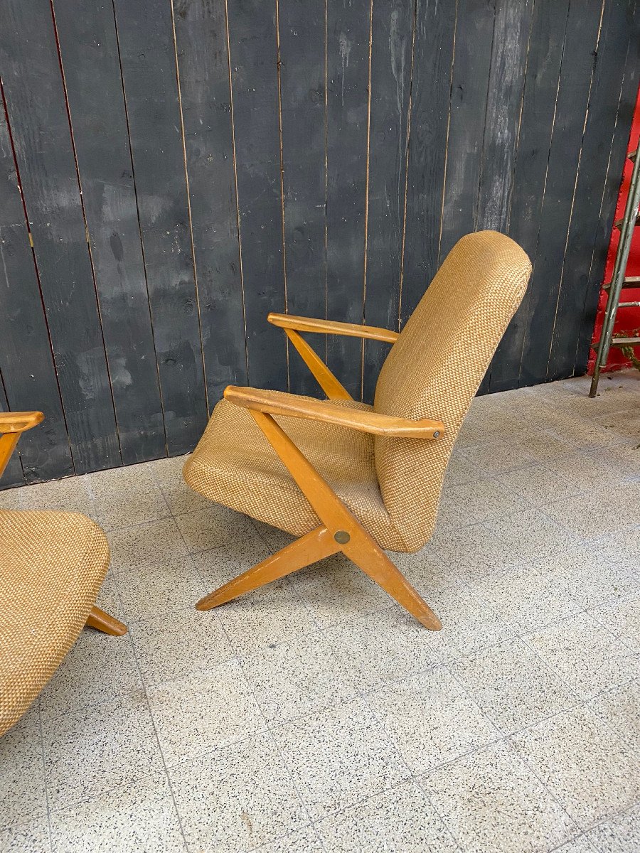 3 Cees Braakman Armchairs, Edition Pastoe Circa 1950/1960-photo-3