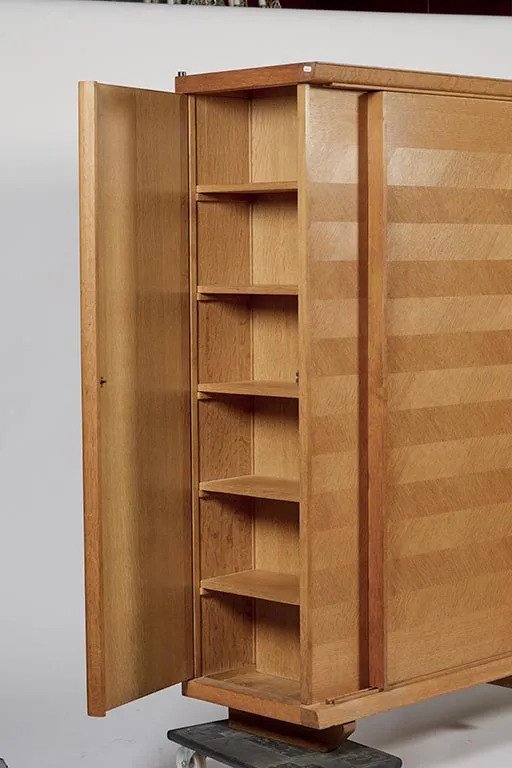 Clever Oak Wardrobe From Guillerme And Chambron, Your Home Edition, Circa 1970-photo-4