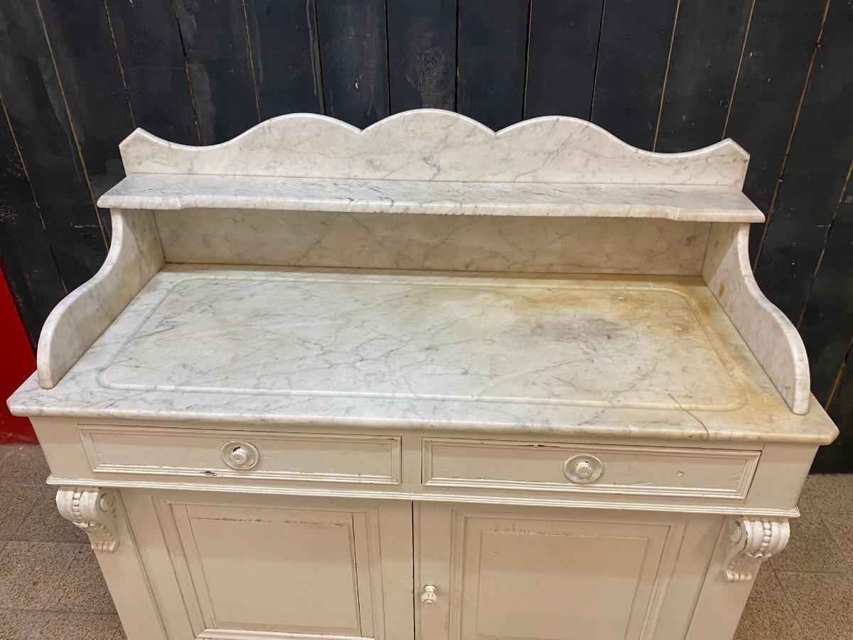 Bathroom Furniture In Patinated Wood Circa 1900-photo-4