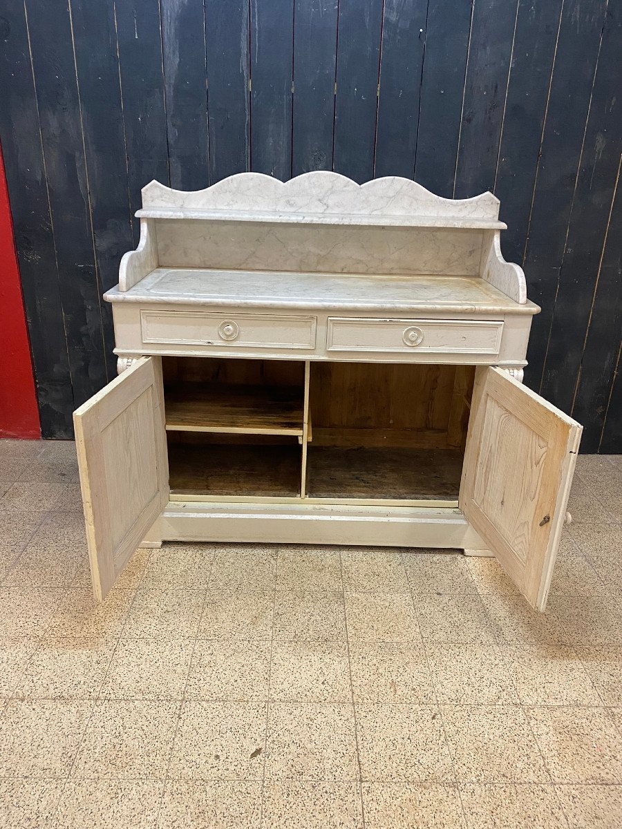 Bathroom Furniture In Patinated Wood Circa 1900-photo-6