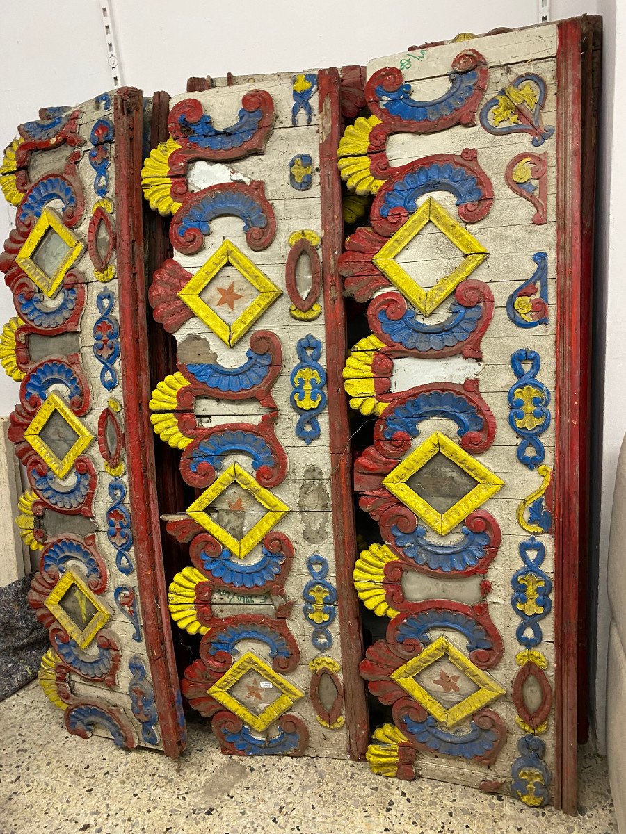 Fairground Art, Set Of 8 Old Panels (probably) From Carousel Circa 1930-photo-7