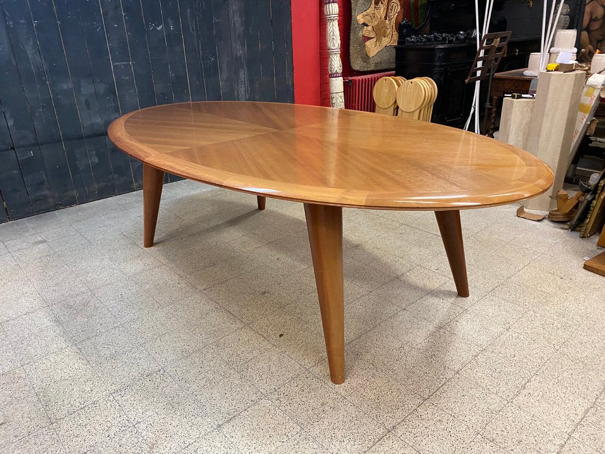 Grande Et Originale Table En Bois Fruitier Circa 1960 (250x140 Cm)-photo-7