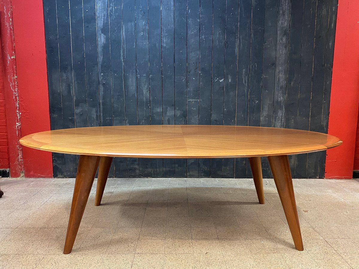 Grande Et Originale Table En Bois Fruitier Circa 1960 (250x140 Cm)