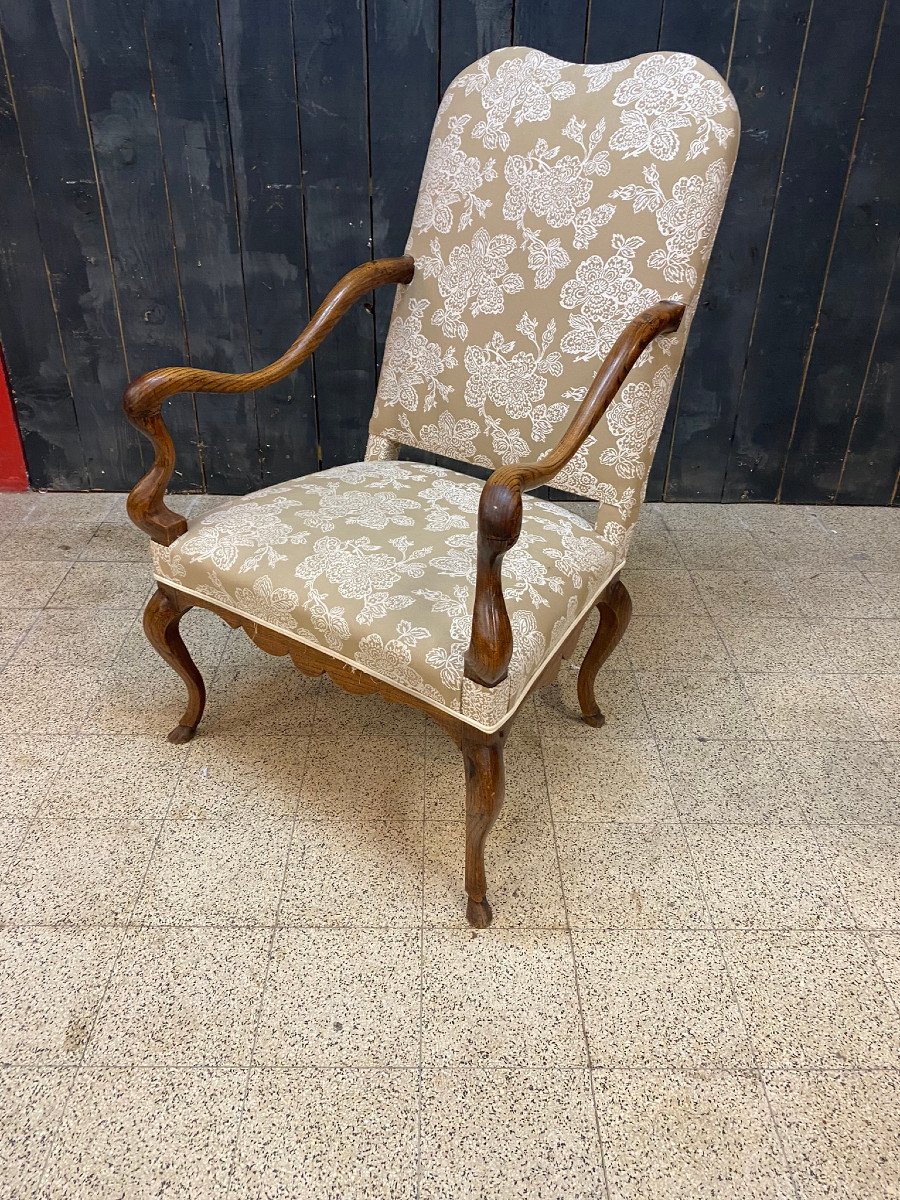 Original Flemish Armchair In Elm, Eighteenth Time-photo-1