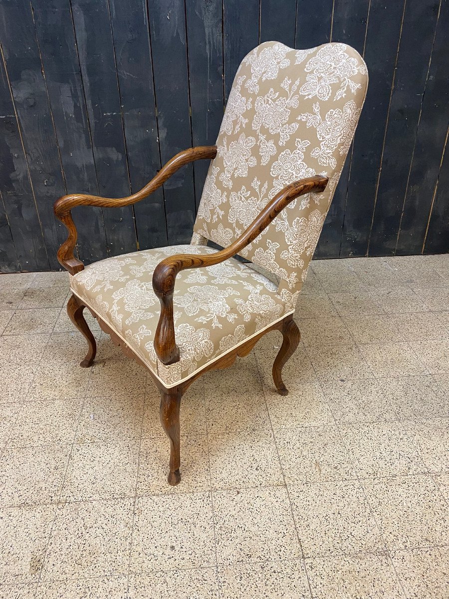 Original Flemish Armchair In Elm, Eighteenth Time-photo-5