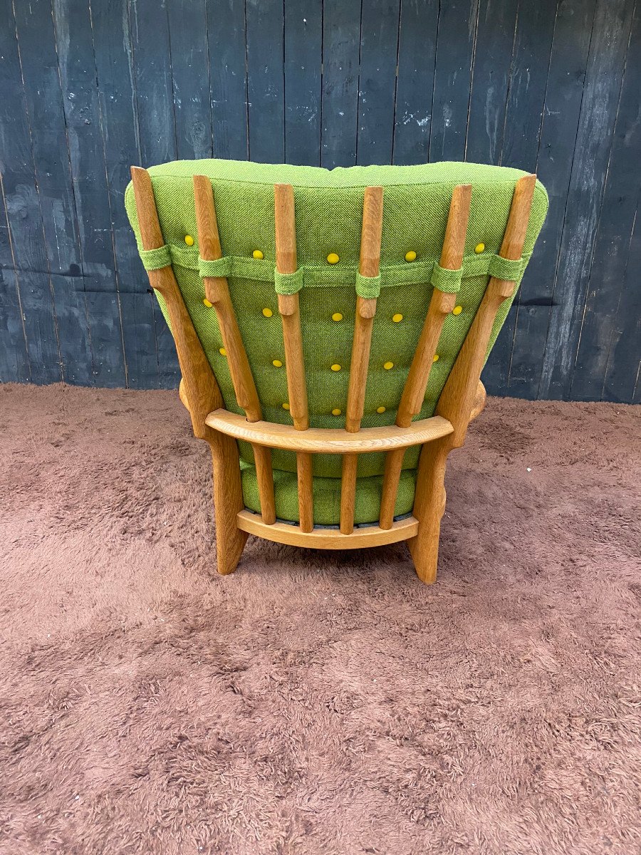 Guillerme et Chambron , fauteuil "grand repos" Edition Votre Maison circa 1970-photo-4