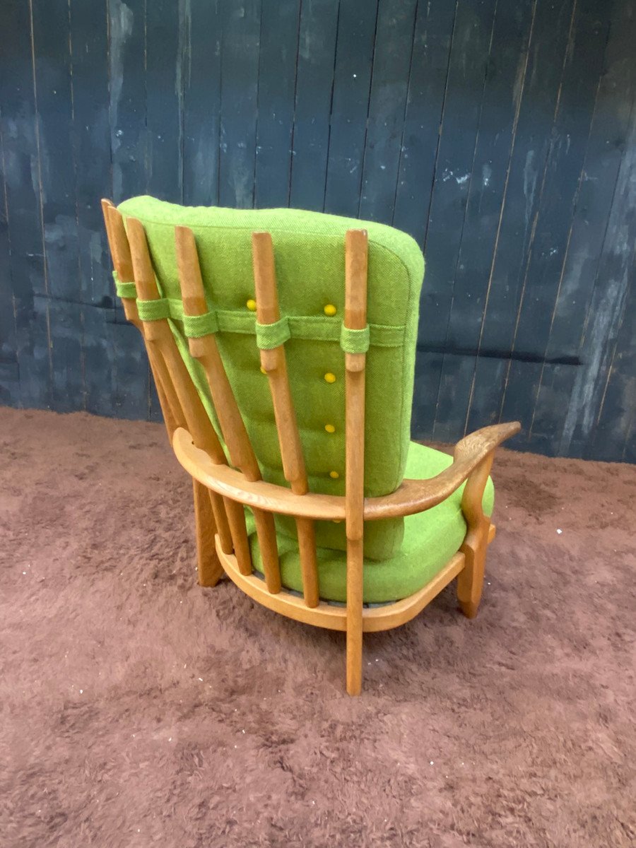 Guillerme et Chambron , fauteuil "grand repos" Edition Votre Maison circa 1970-photo-2