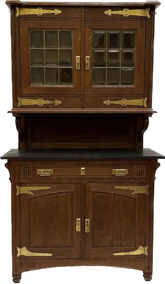 Buffet Art Nouveau En Chêne Circa 1900 Dans Le Style De Gustave Serrurier Bovy