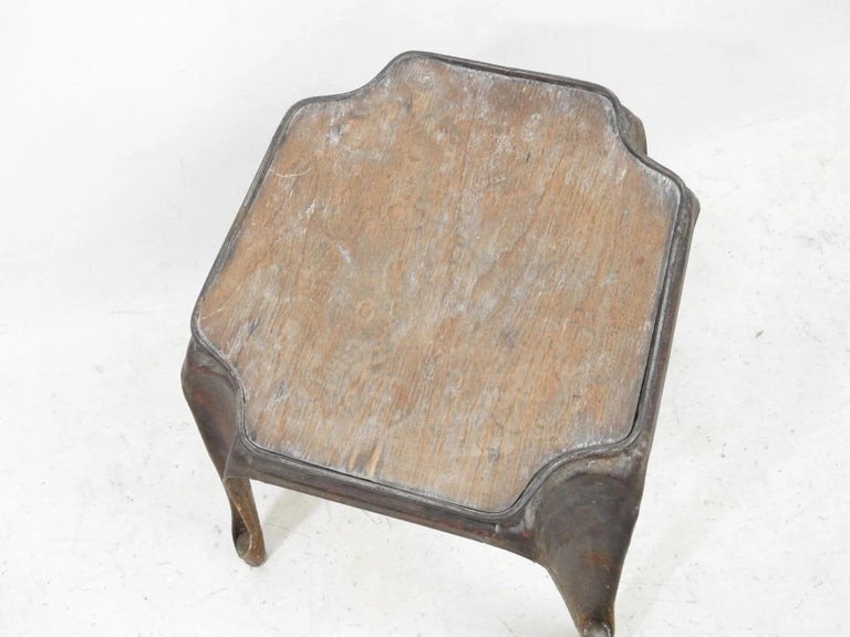 Petit Tabouret Tollix Métal Et Bois  Vers 1930-photo-3