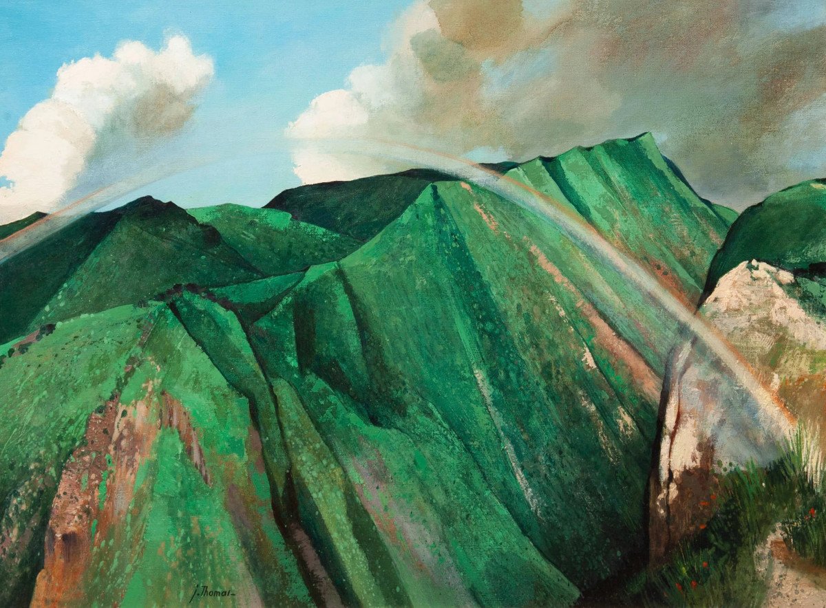 Jean Thomas (1923-2019), “polynesia: Rainbow In Tahiti: Tipaerui Valley” 1981