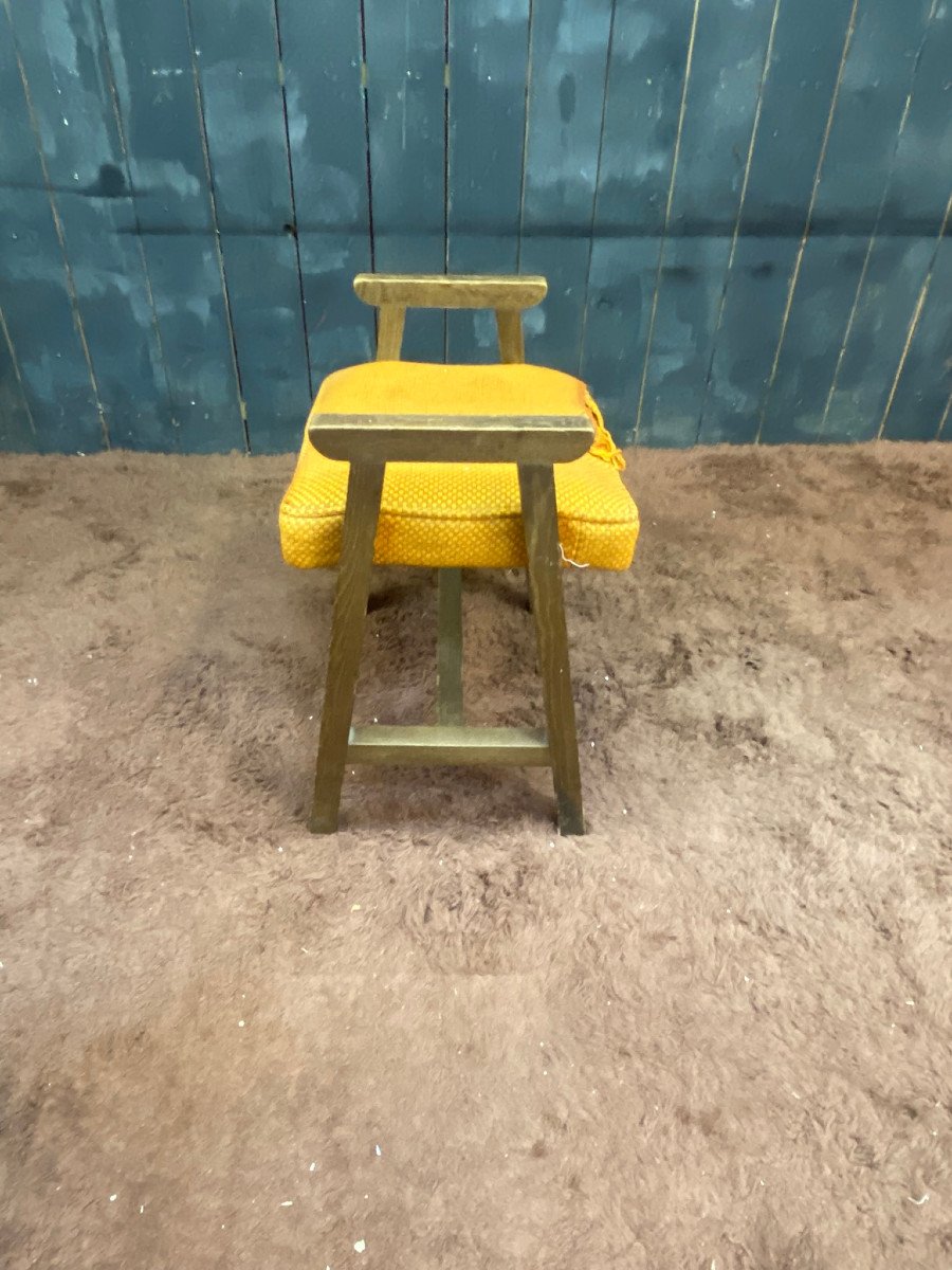 Guillerme Et Chambron , Tabouret Chêne, Circa 1970, Edition Votre Maison-photo-1