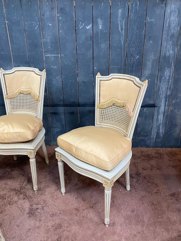 Set Of Four Elegant Louis XVI Style Chairs, Circa 1950-photo-2