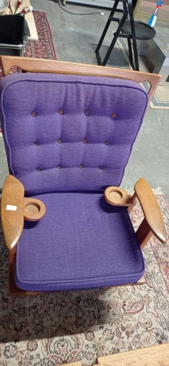 Guillerme Et Chambron , Fauteuil Chêne, Circa 1970, Edition Votre Maison-photo-2
