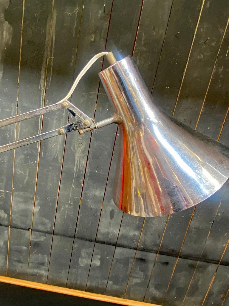 Architect's Lamp In Chromed Metal And Aluminum Circa 1950/1960-photo-3