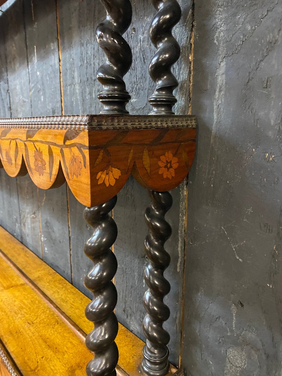   Grande  Etagère Hollandaise En Palissandre, Decor Fleuri XIXeme-photo-5