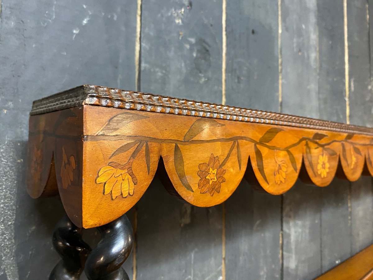   Grande  Etagère Hollandaise En Palissandre, Decor Fleuri XIXeme-photo-6