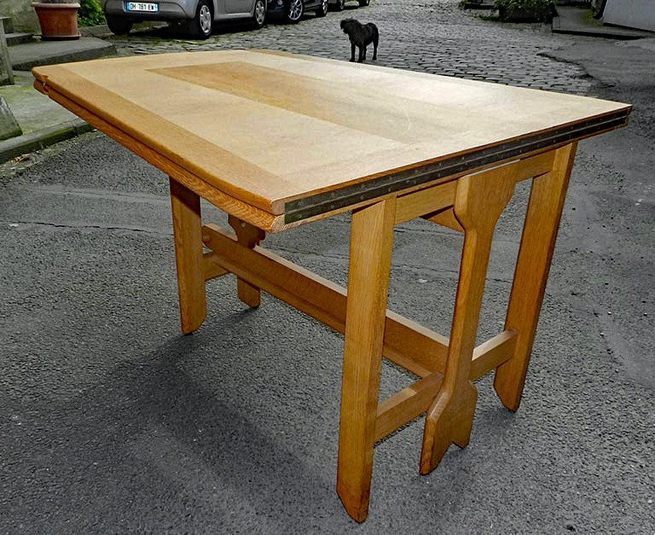 Guillerme Et Chambron, Large “portfolio” Table Circa 1970, 118 And 236 Cm, Your Home-photo-4