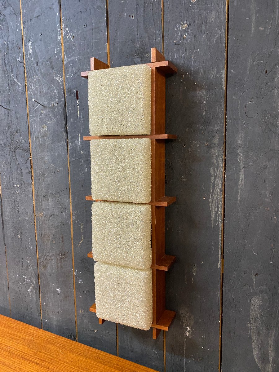 Wall Lamp In Teak And Perpex, French Work Circa 1950-photo-5