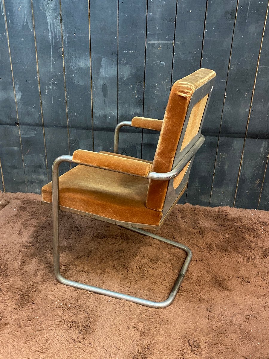 Curieux Fauteuil Art Deco Moderniste Circa 1930-photo-5