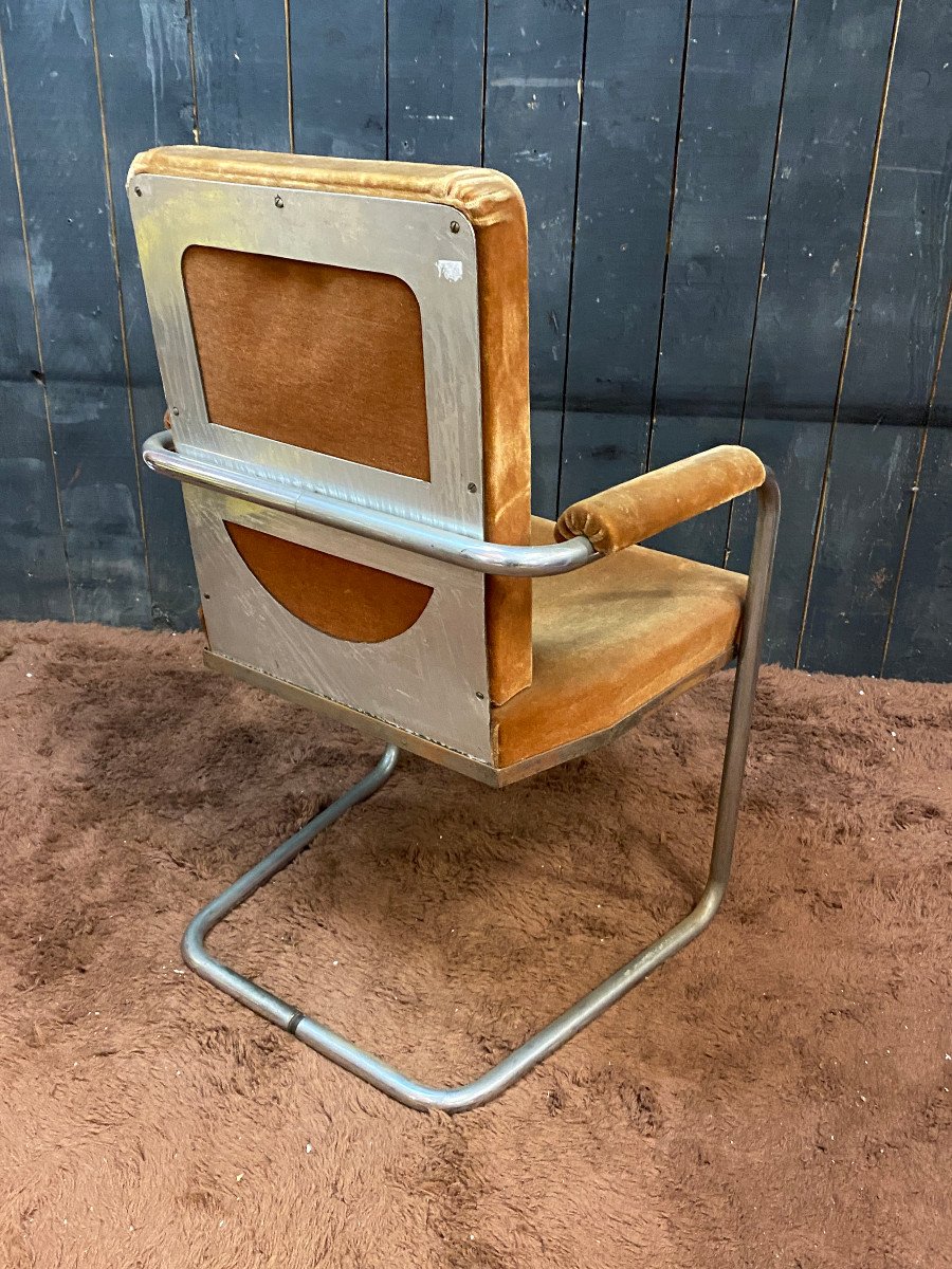 Curieux Fauteuil Art Deco Moderniste Circa 1930-photo-8