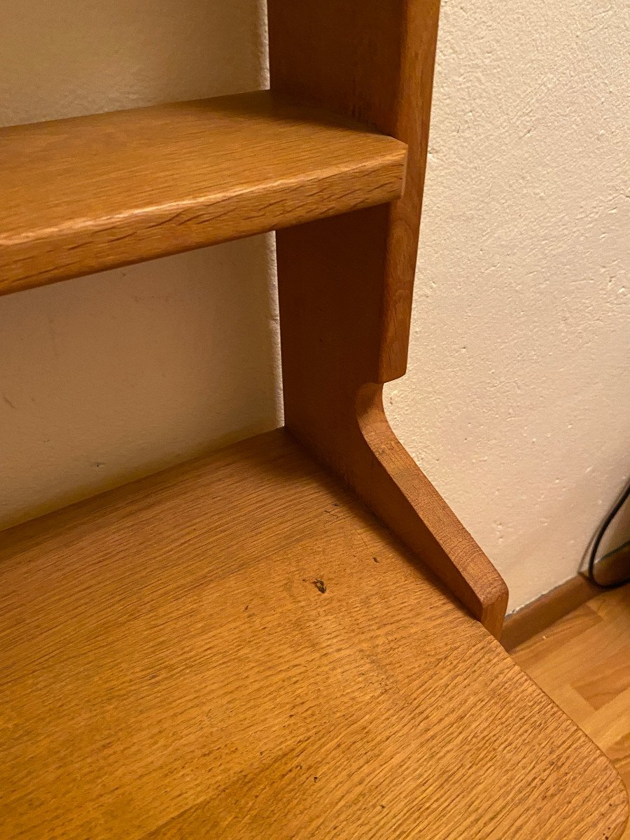 Guillerme And Chambron, Oak Bookcase, Edition Vos Maison Circa 1960/1970-photo-3