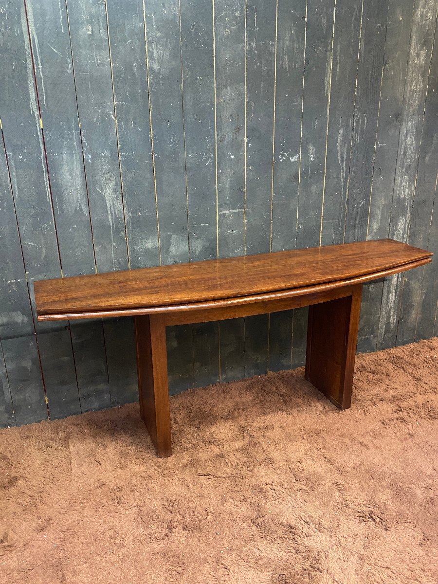 Grande Et élégante Console , Faisant Table, En Teck Circa 1960-photo-4