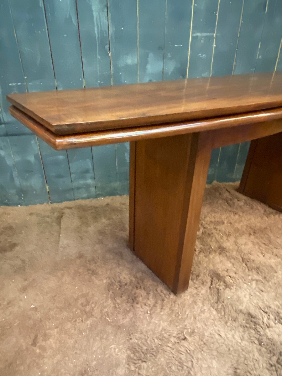 Grande Et élégante Console , Faisant Table, En Teck Circa 1960-photo-8