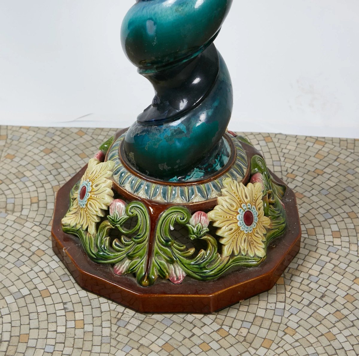 Twisted Ceramic Column, Circa 1900-photo-2