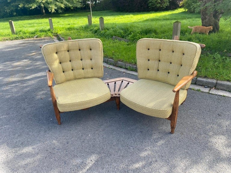 Guillerme Et Chambron , Banquette d'Angle Deux Places , Edition Votre Maison Circa 1960/1970-photo-2