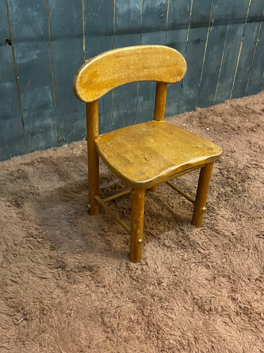 Petite Chaise d'Enfant Vintage, Dans Le Style De Pierre Gautier-delaye Circa 1950/1960-photo-3