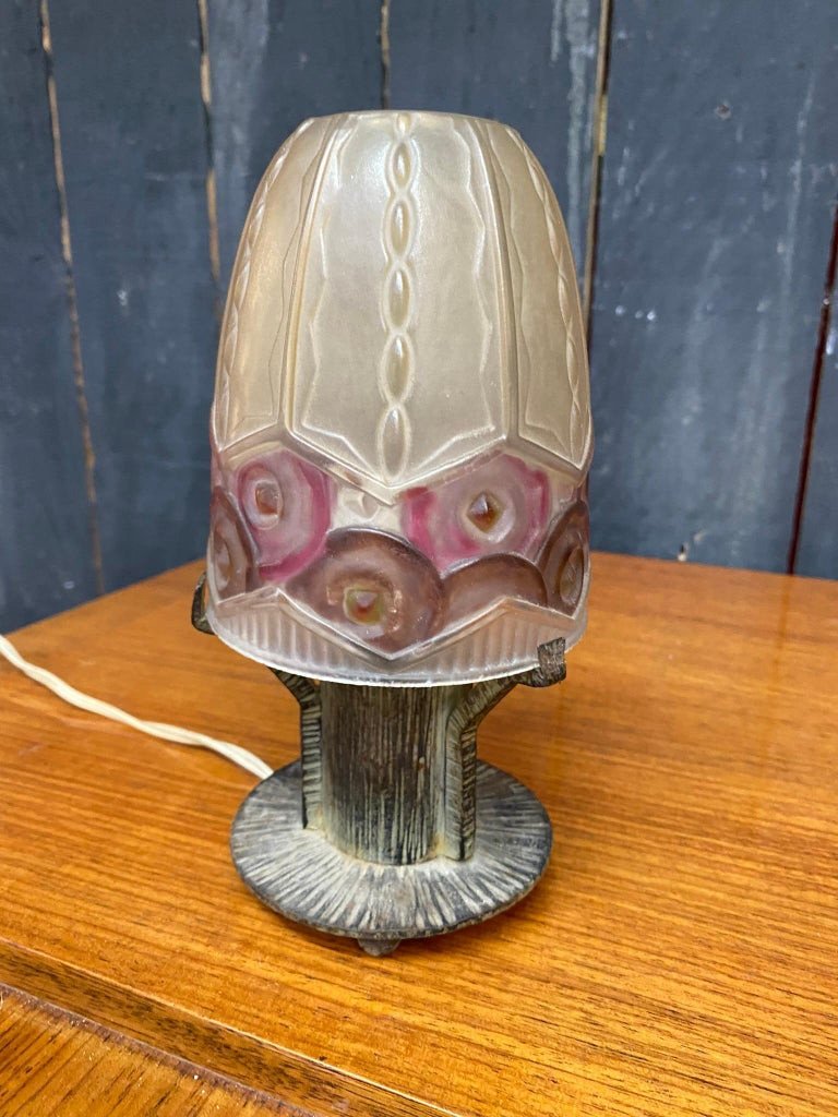 Art Deco Night Light In The Style Of Gabriel Argy Rousseau, Circa 1930-photo-3