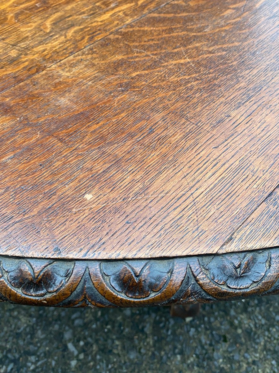 Large Pedestal Table, Or Table In Solid Oak Louis 13 Style, Circa 1900/1930, Up To 350 Cm-photo-2