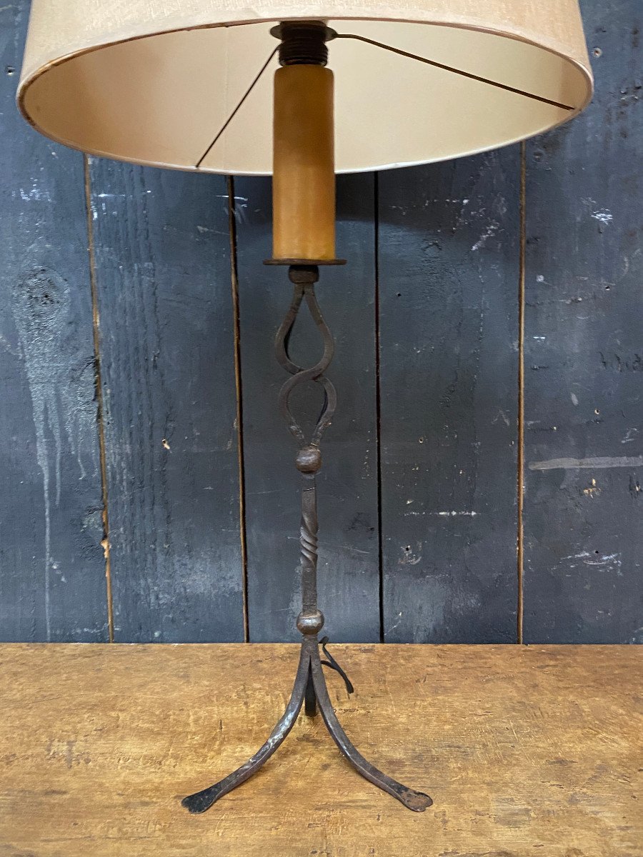 Wrought Iron Floor Lamp Circa 1950/1960-photo-4