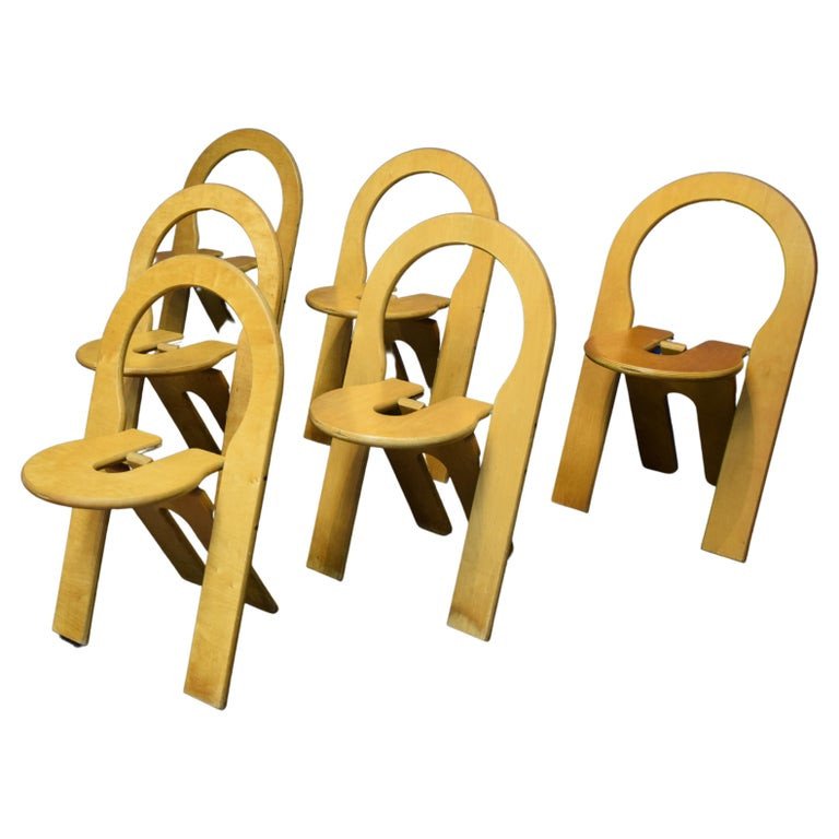 Roger Tallon , Rare Suite De 6 Chaises Pliantes, Edition Sentou , Circa 1960