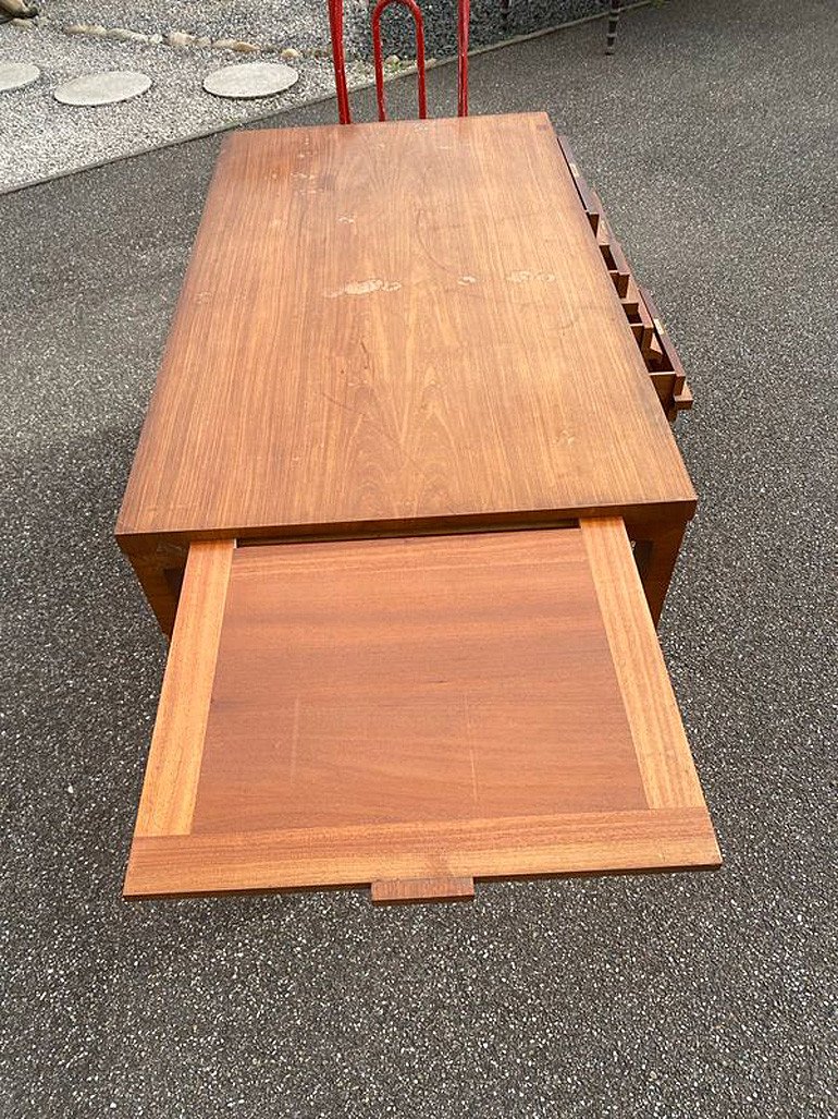 Bureau Art Deco Moderniste En Palissandre Circa 1930/1950 -photo-2