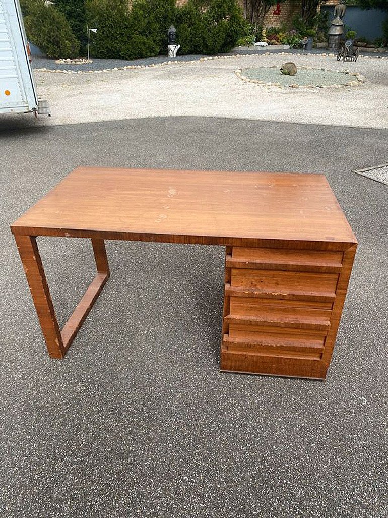 Bureau Art Deco Moderniste En Palissandre Circa 1930/1950 